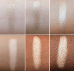 beautybyjasminec:  Champagne Pop LE highlighter by Becca Cosmetics x Jaclyn Hill. Swatches on all skin tones, gives you an idea of what it can look like on your skin.Credit to: trendmood