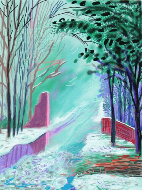 David Hockney (b. 1937, Bradford, Yorkshire, UK) - All except #3: The Arrival of Spring in Woldgate,