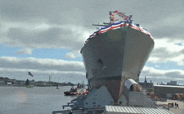 neptune-spear:  The launch of the USS Detroit, the Navy’s seventh littoral combat ship, in Marinette, Wisconsin. The Detroit is the fourth Freedom class LCS by Lockheed Martin. Oct. 18, 2014 