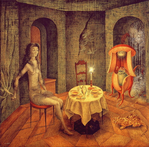 magictransistor:  Remedios Varo. Exploring River of the Source Orinonoco, Dead Leaves, Unexpected View, Creation with Astral Rays, Phenomenon, Creation of the Birds, Mimicry, The Call, The World, Alchemy or the Useless Science (top to bottom). 1940-1960.