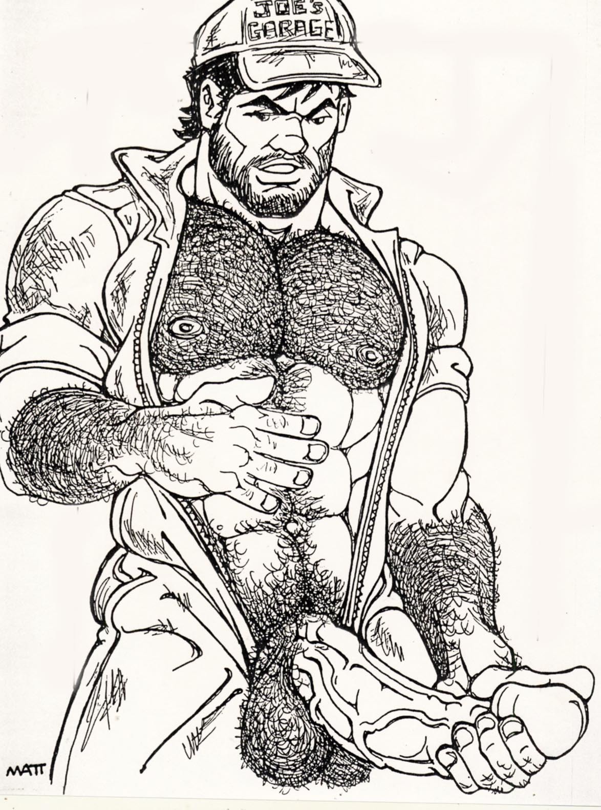 gay-erotic-art:  And now the burly art of Matt aka Charles Kerbs  There is a wonderful