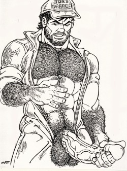 Gay-Erotic-Art:  And Now The Burly Art Of Matt Aka Charles Kerbs  There Is A Wonderful