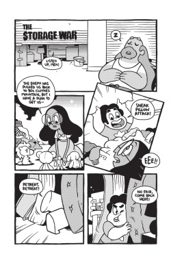 The Storage War From the pages of the Steven Universe Comic Book Series. Steven and Connie hanging out and being kids with no crazy magic stuff to threaten their lives. It&rsquo;s nice to see that even with all the fantastic situations they&rsquo;ve been