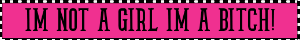 i'm not a girl i'm a bitch!