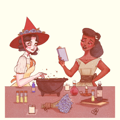 Snow and Tiana serving some summertime witchiness ✨Idea spawned from the wonderful art by @tasia.m.s