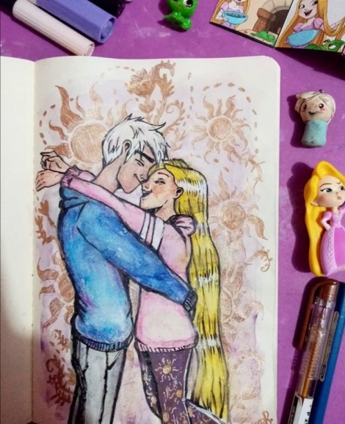 giannerabenaart: A Jackunzel friendship (or ship) hug sketch I did in my sketchpad and posted on my 