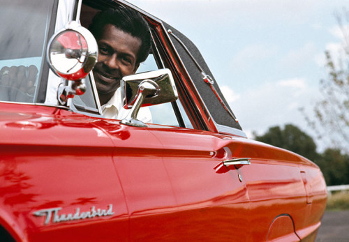 rockincountryblues:Chuck with his Ford Thunderbird 1964 #chuckberry #chuckabillyrules