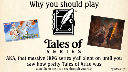 *sits on chair* so. you wanna get into the Tales series?an extremely educational powerpoint presenta