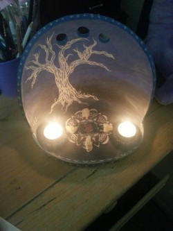 Witchofsmoke:  Using The Small Alter Piece I Made And Carved Ill Keep The Candles
