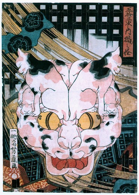 ahomeforbirds - Utagawa Yoshifuji -The Mysterious Cat from the...