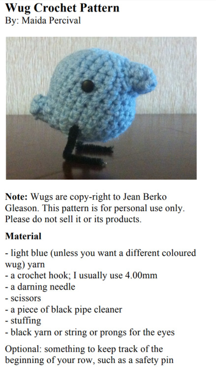 allthingslinguistic: How to crochet your own wug  This DIY wug pattern was very kindly sent into me 