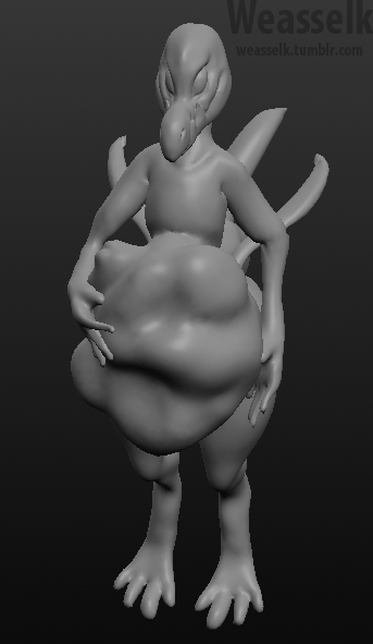weasselk:My first 3D vore model which I made during last stream. nice~ ;9