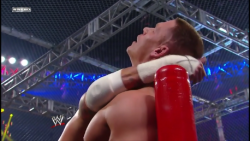 Cena looks like he is enjoying whatever Punk is doing ;)