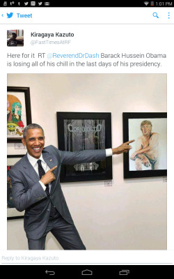 baronessvondengler:  luvnmynaturalcurls:  sale-aholic:  Obama!! That’s MY President!!!   hehe, POTUS hasn’t had his chill since a long time ago 😂  Is this for real??? 😂😂😂 