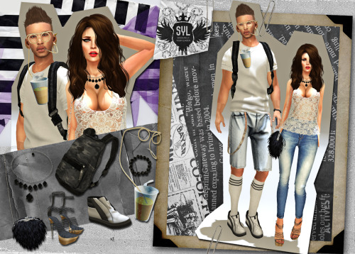 LOTD 08/02/13 Enjoy! xD On Her (Right) Hair: (Dela) Leila / New! Shirt: (Overhigh) Lace Shirt / New!