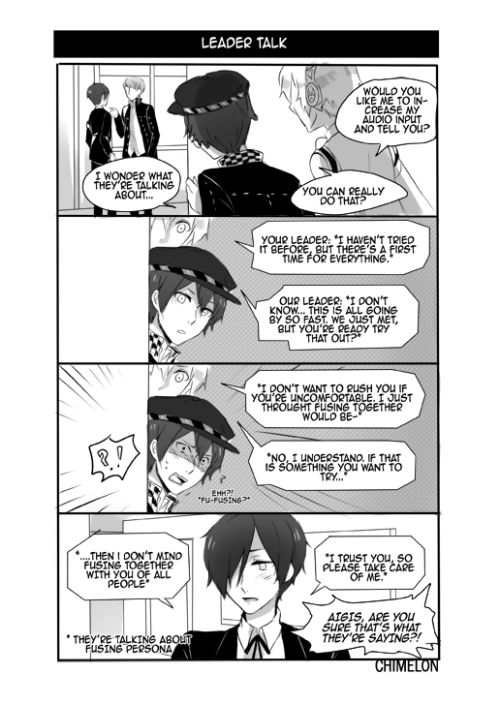 chimelon:  Adventures of P3 and P4 protag. Read Left->Right! 2nd comic based on this. 