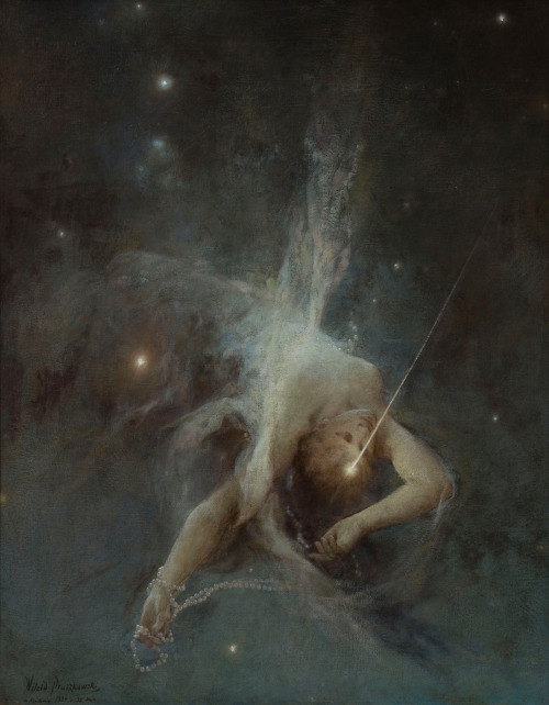 mysteriousartcentury: Witold Pruszkowski (1846-1896), Falling star, 1884, oil on canvas, 168 x 132 c