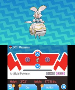 shelgon:  The Mythical Pokémon Magearna is now available for North American Pokémon Sun &amp; Moon players through a QR Code released on the official website. To get it, simply scan the QR code provided into the QR Scanner in the game and it will allow