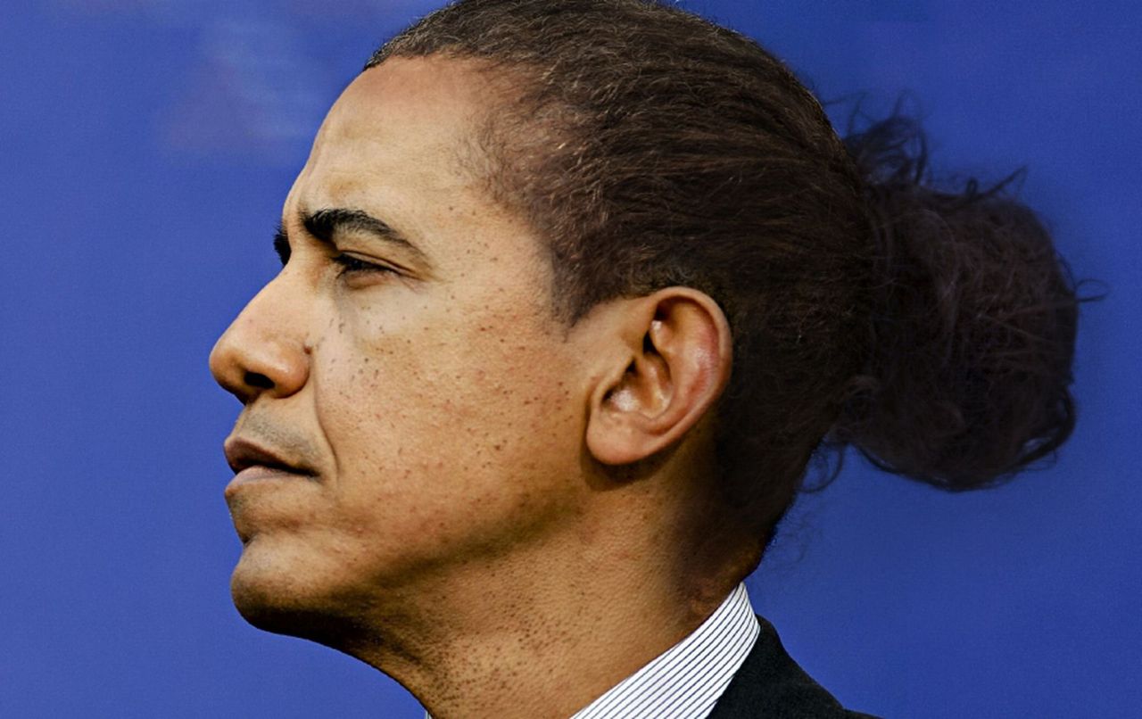 tastefullyoffensive:  World Leaders with Man Buns (photos via DesignCrowd)Related: Men