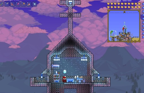 adt-terraria:  My terraria oc’s house now ! 