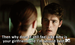 lesbianships:  Liam: “You let your parents think you’re still with Amy. I have