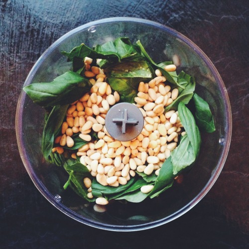 Home made basil pesto             45g (&frac14; cup) pine nuts  &n