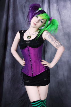 porphyriasuicide:  Modeling a lovely iridescent purple underbust corset for timeless trends shot by the my favorite miss Candylust.