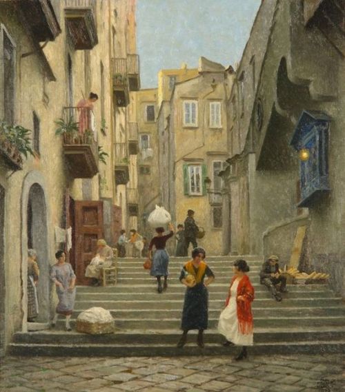 ξξ(∵❤◡❤∵)ξξ·¯·♩¸~ Naples Street Scene ~ Paul-Gustave Fischer