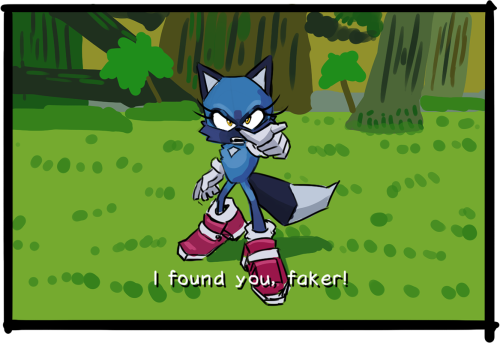 (17/11/2020)fursonas Silk and Ixia as Sonic Adventure 2 characters in the infamous faker scene