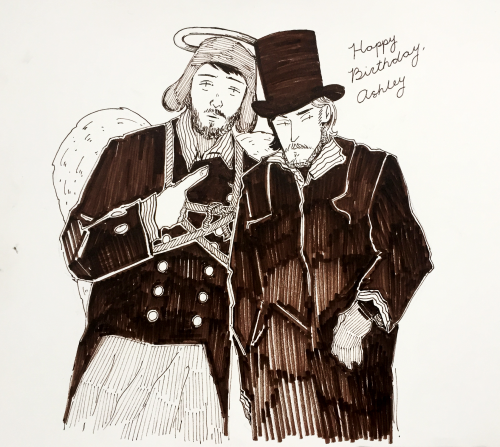 Hickey and Irving, dressed up in their Fun Outfits to celebrate @succession‘s birthday. Hickey clear