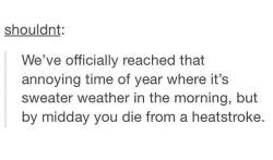 weallheartonedirection:  This weather can’t even