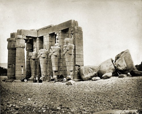 Temple of Ramesses, Thebes, Egypt, circa 1892.