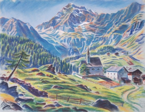 Theodor Allesch-Alescha (1898-1991)Triftgegend pastel/paper 49 x 68 cm, 1934Pfelders pastel/paper 50