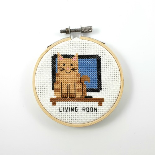 An other cute cat door sign cross stitch pattern. This time the living room versionYou can find the 