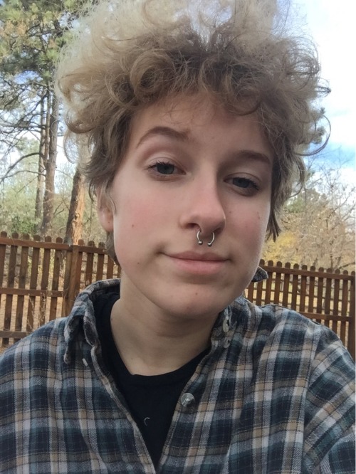 graveyardmoths:I look so good in my bf’s flannel and my new septum piercing is gd