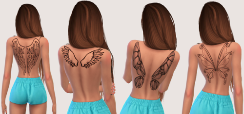 hieizzysims: Wings Back Tattoo7 SwatchesCustom thumbnailBase game compatibleDownloadBuy me a coffee: