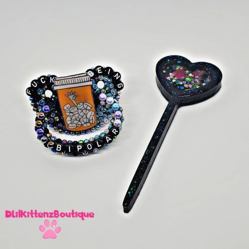 A custom mental health adult pacifier & shaker wand set that I made for @pissypickles ❤ Not for 