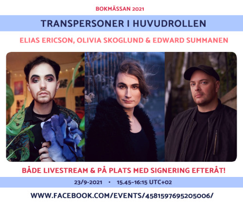 Panel discussion at Bokmässan (The Göteborg Book Fair) on September 23, 15.45-16.15 UTC+02! You can 