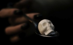 from89:  Skull-shaped sugar cubes (by Snowviolent)  