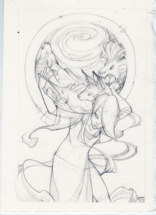 wip on Tilt, a super small drawing/media test. Going to cover this in big soupy washes! Might try a 