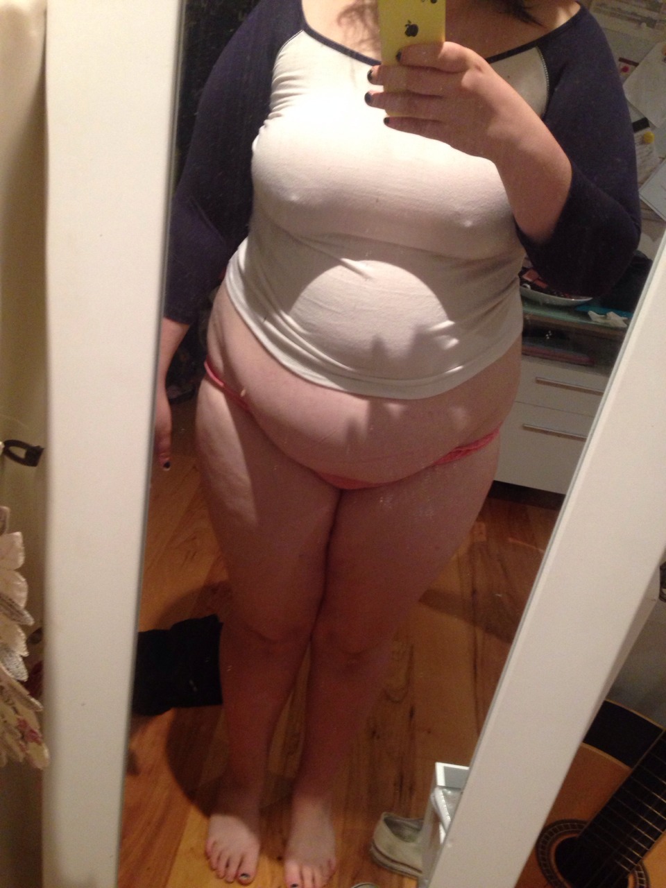 pablo454:  feedeebeth:  Whenever I get bored I try on tight clothes and become horny