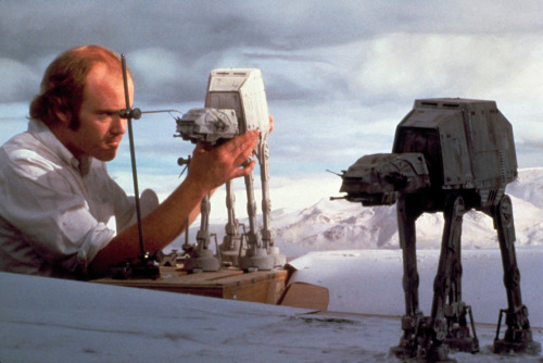 starwars:  Throwback Thursday - Effects master Phil Tippett works on one of our Spotlight of the Week vehicle, the AT-AT.