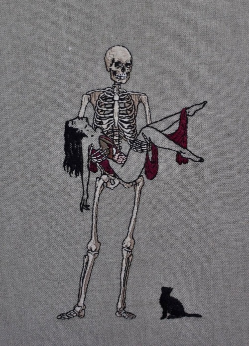 crossconnectmag: Dark and Delicate Hand Embroidered Piece by Adipocere Adipocere is an Australian ar