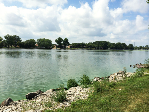 Took a walk down by the Fox River and snapped this cool photo. Looks like we live by an ocean! -Jessy