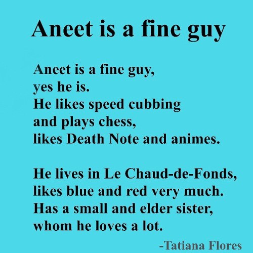 A poem I wrote for my friend @aneet_chess2000 as a birthday present (he liked it very much ) . . -Ta