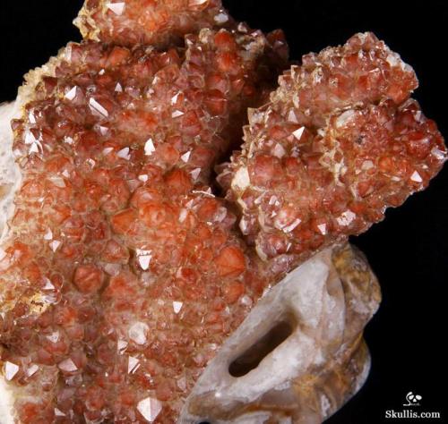 mineralists:Red Quartz craved crystal skull by Skullis