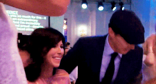 poirott:Benedict Cumberbatch kisses Sophie Hunter before walking on stage to receive the ‘Outstandin