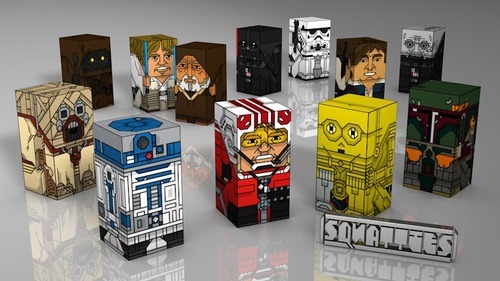 The complete updated Star Wars Squatties characters.