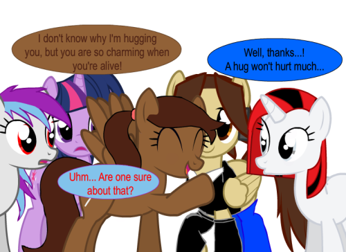 ask-star-singer:  An ask by two Anons, ask-the-two-musicians, askcrinkletwilight and brokenderp featuring askskypethepony, ask-twilights-library, ask-dizzylollipop, isle-of-forgotten-dreams and ask-shiver-snow.It’s good to be back alive again, I know.I