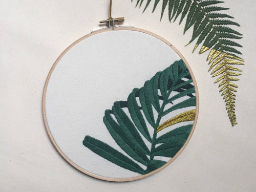 Hand Embroidered Hoop Art Sweeps You Away to the TropicsTropical holidays are a rare and treasured l